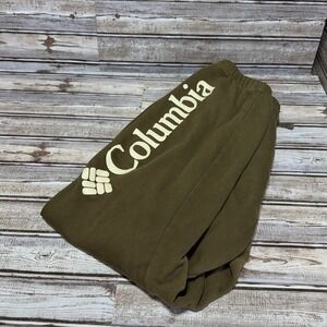 Columbia Sweatpants Women Large Brown Logo Jogger Elastic Waist Drawstring